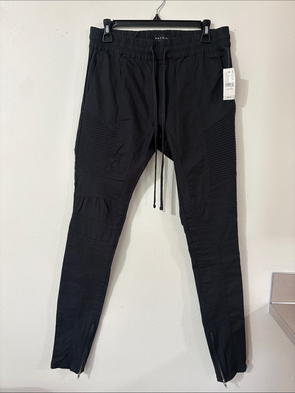 NWT Pacsun Men’s Black Moto Biker Jogger Pants Size S